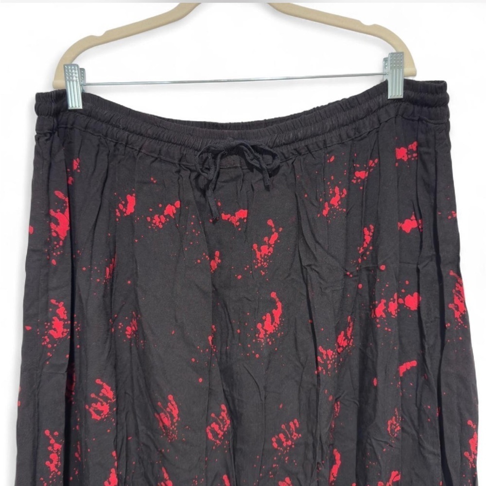 Neelam Fashions Boho Maxi Skirt Red Black Plus Size 1X/2X, Whimsigoth Festival - Picture 5 of 10